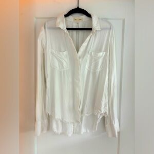 cloth & stone frayed raw hem button down